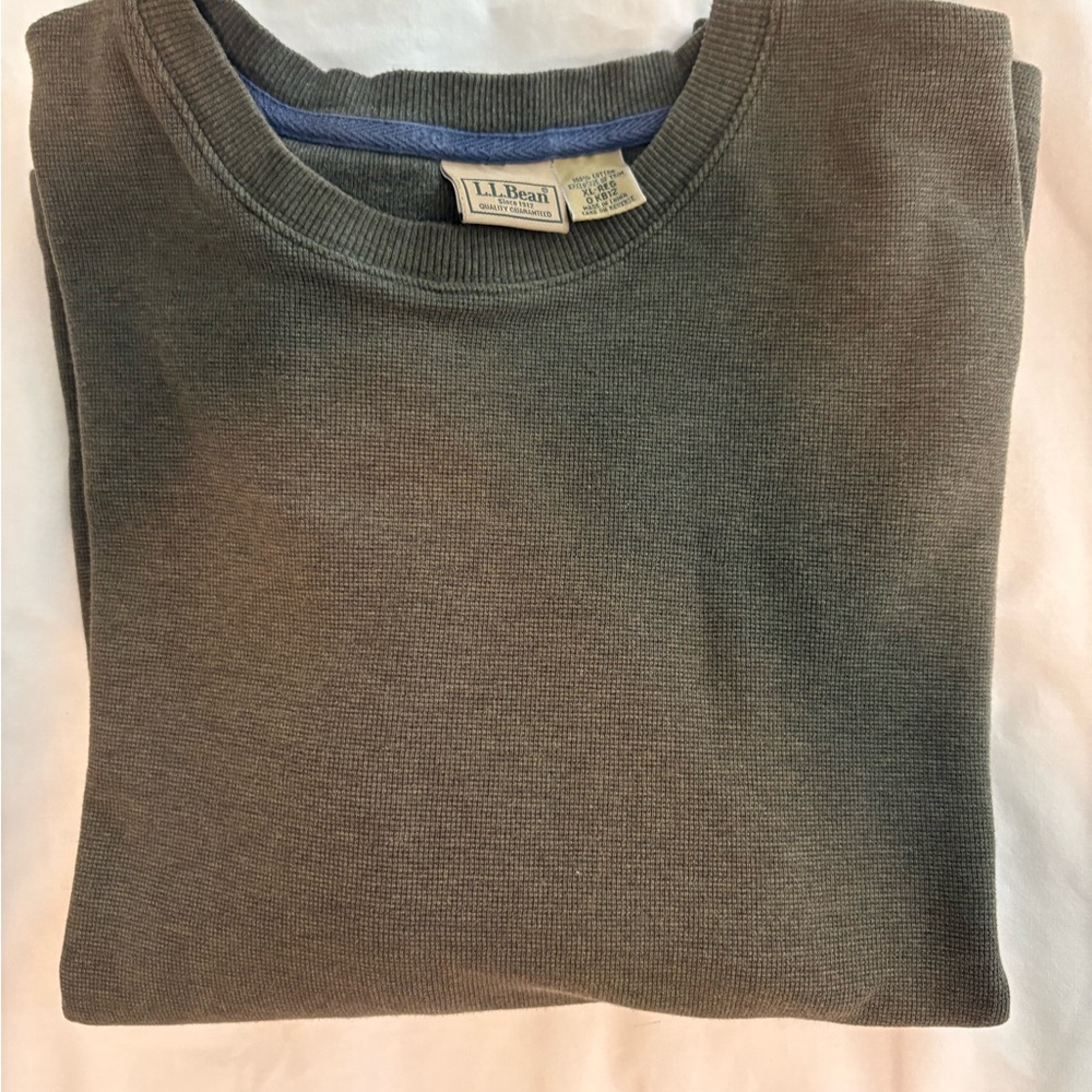 L.L. Bean Men's Dark Green Crewneck Long Sleeve Shirt Size XL